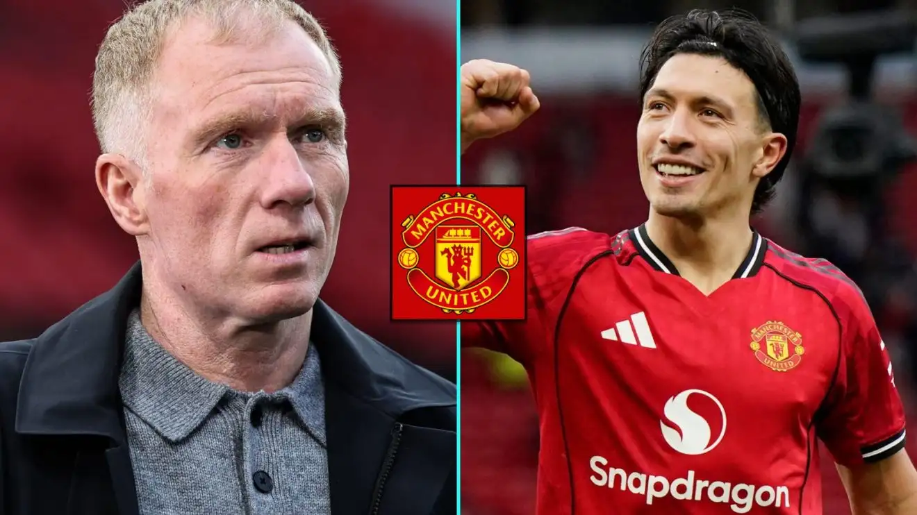 Man Utd legend Paul Scholes and Lisandro Martinez