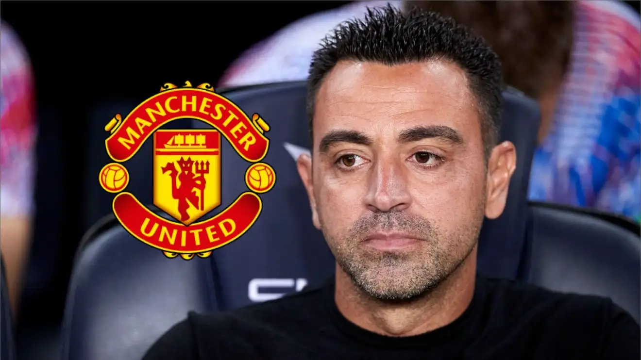 Xavi and the Manchester United badge