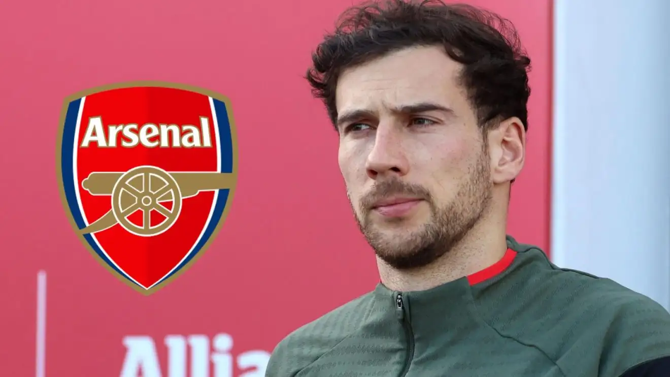 Arsenal badge and Bayern midfielder Leon Goretzka